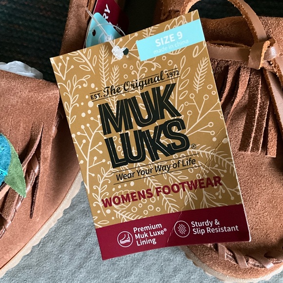 🥾 NWT MUK LUKS Cognac Soho Street Suede Moccasin Size 9 - Picture 5 of 11